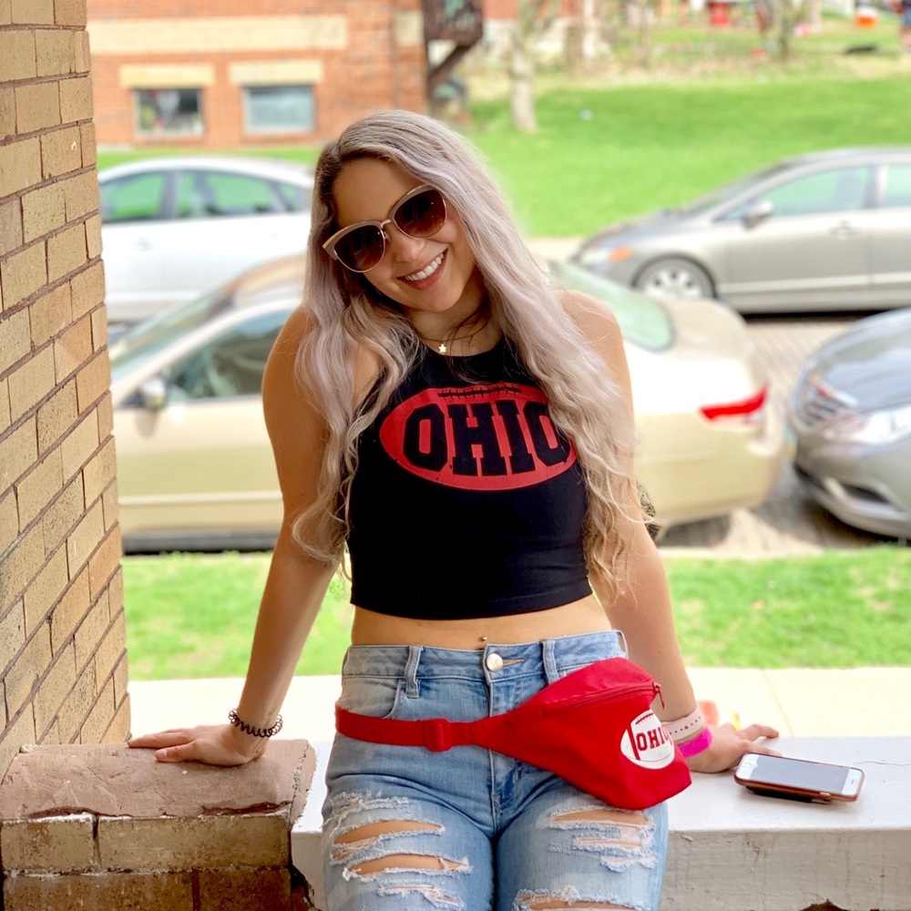 Ohio state American apparel crop top